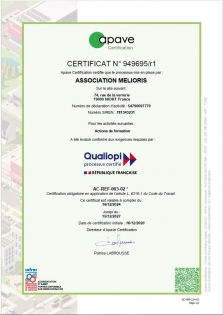 Certificat QUALIOPI - Actions de formation
