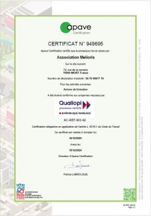 Certificat QUALIOPI - Actions de formation