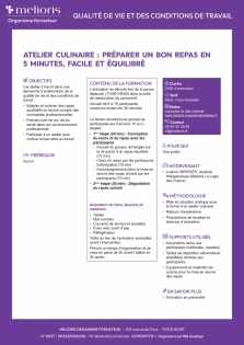 Atelier culinaire : préparer un bon repas en 5 minutes