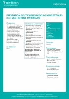 Prévention des TMS des membres supérieurs